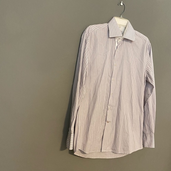 Tiglio Rosso M Violet Striped Button Shirt EUC - Picture 3 of 5